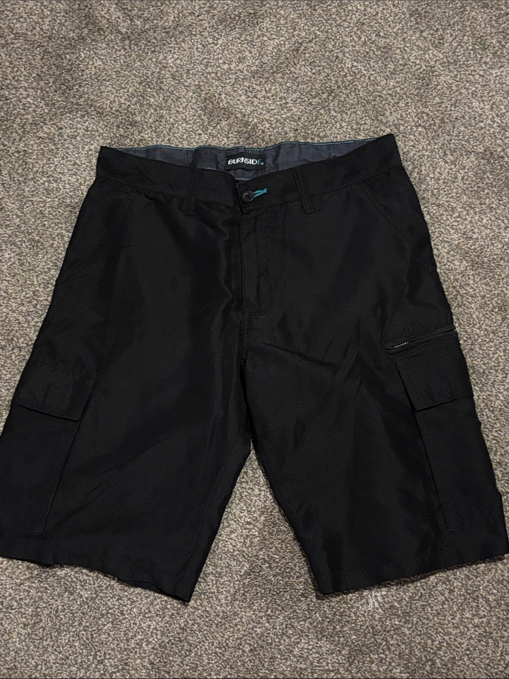 burnside Black Men's Cargo Shorts with Utility Pockets